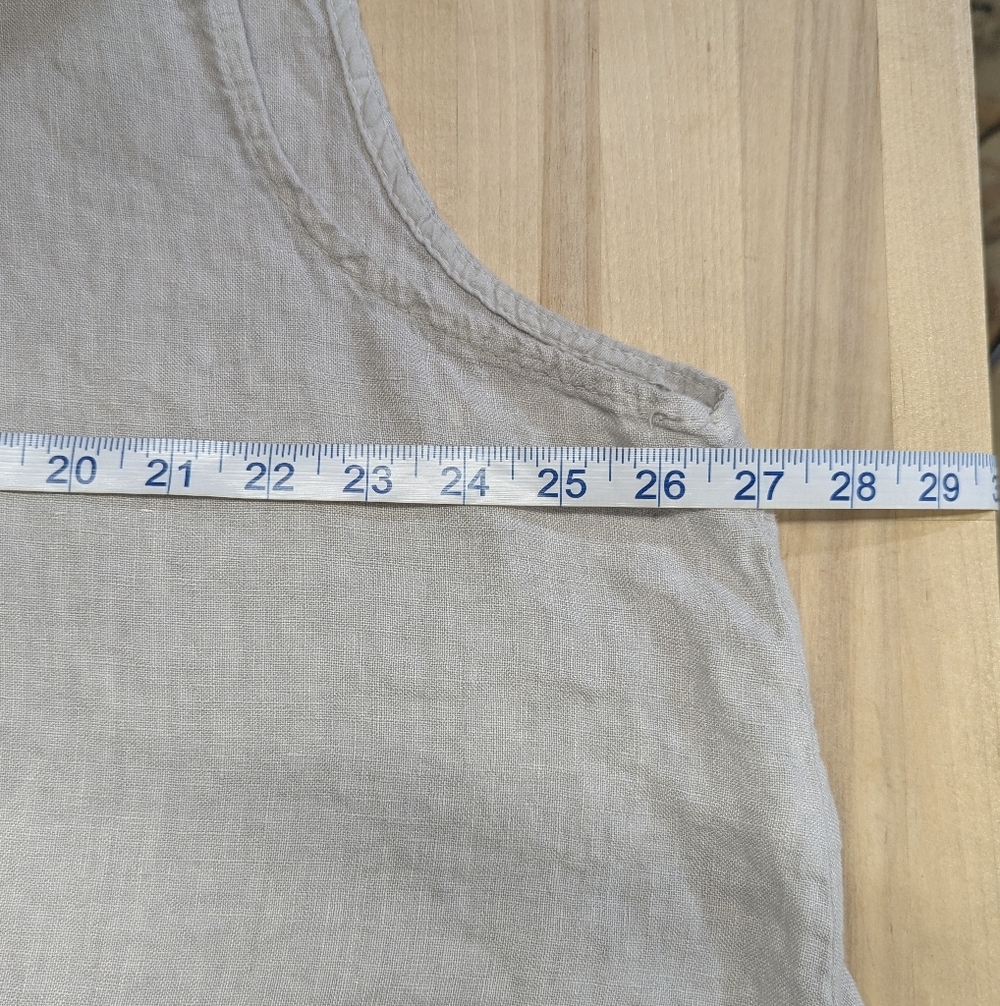 Lungo L'arno Sleeveless Beige Italian Linen Maxi Dress 3X Langenlook - Picture 8 of 10